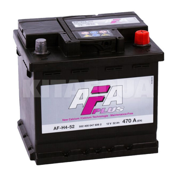 Акумулятор автомобільний 52Ач 470А "+" праворуч AFA (552 400 047)