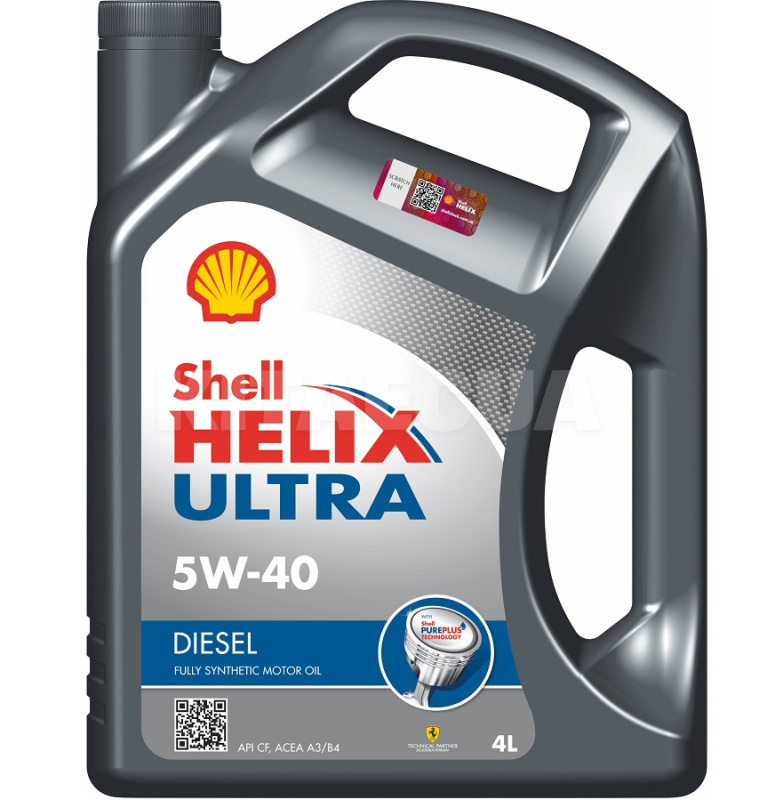 Масло моторное синтетическое 4л 5W-40 Helix Ultra Diesel SHELL (550040558)