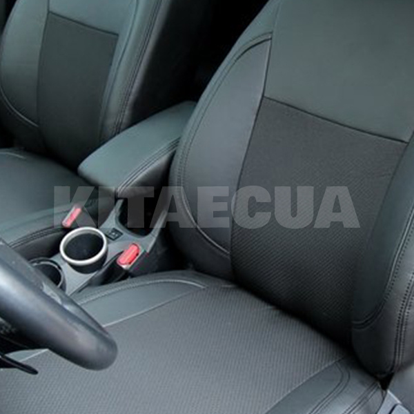 Чехлы на сиденья авто Nissan Leaf (2018) черные EMC-Elegant (908-Vip Elite) - 2