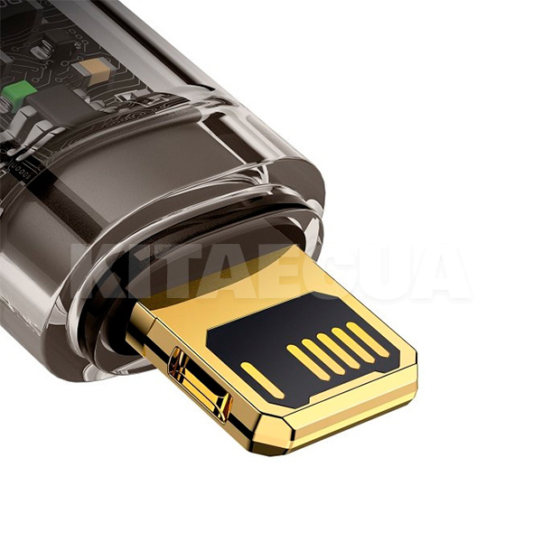 Кабель USB Lightning 2.4A автоматичне відключення 1м чорний BASEUS (CATS000401) - 4