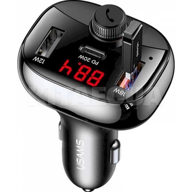 ФМ модулятор C25 с Bluetooth, быстрая зарядка и функция Hands Free USAMS (CC143TC01) - 2