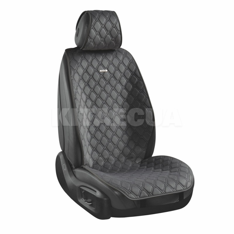 Накидка на передние сиденья черная с подголовником 2 шт. Turbo CARLIFE (SC30102)