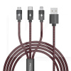 Кабель 3в1 USB - microUSB/Lightning/Type-C 2A PD-B65th 1.2м красный Proda (PD-B65th-RD)