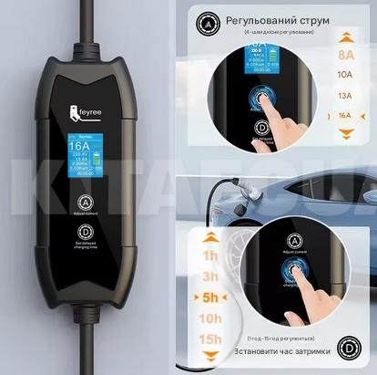 Заряджання для електромобіля 3.7 кВт 16А 1-фаза GB/T AC (китайське авто) Flying Cat Wi-Fi FEYREE (FY3.5-16-1PH-GB/T-F9) - 2