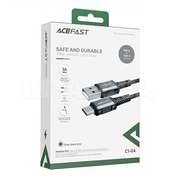 Кабель USB - Type-C 3А 1.2м черный ACEFAST (AFC1-04B) - 2