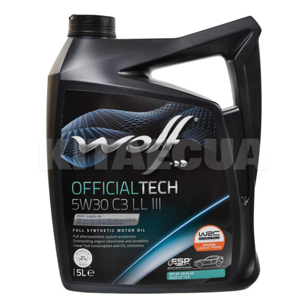 Масло моторное синтетическое 5л 5W-30 Officialtech C3 LL III WOLF (1048181)