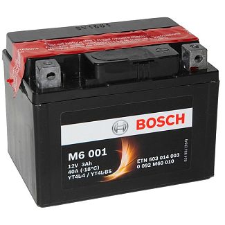 Аккумулятор автомобильный M6 001 3Ач 30А "+" справа Bosch