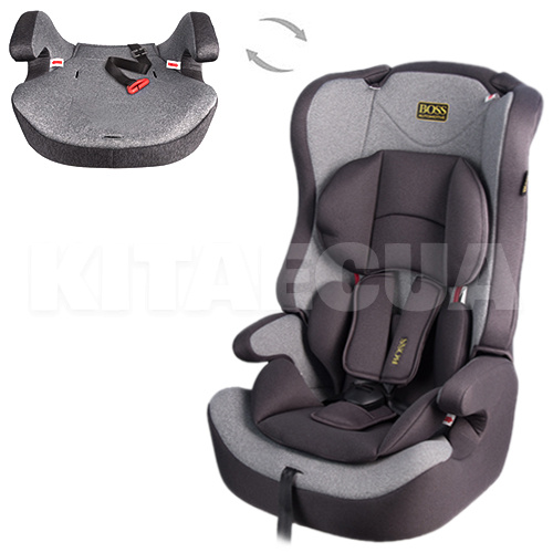 Автокресло детское 9-36 кг черно-серое BOSS (4579-4618-Black-Grey)