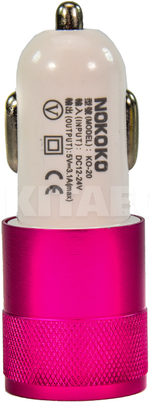 Автомобильное зарядное устройство 2 USB 2.1A Pink/White CC-200 XoKo (CC-200-PNWH-XoKo) - 3