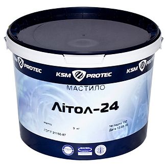 Смазка для подшипников и узлов трения 9кг Литол-24 Protec KSM
