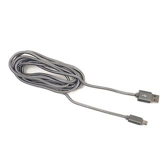 Кабель USB microUSB 2м сірий PowerPlant