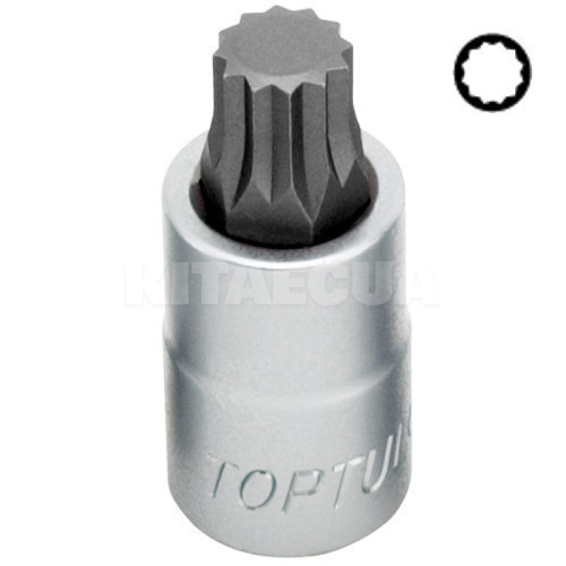 Головка торцевая с SPLINE насадкой M8 1/2" 55 мм TOPTUL (BCHA1608)