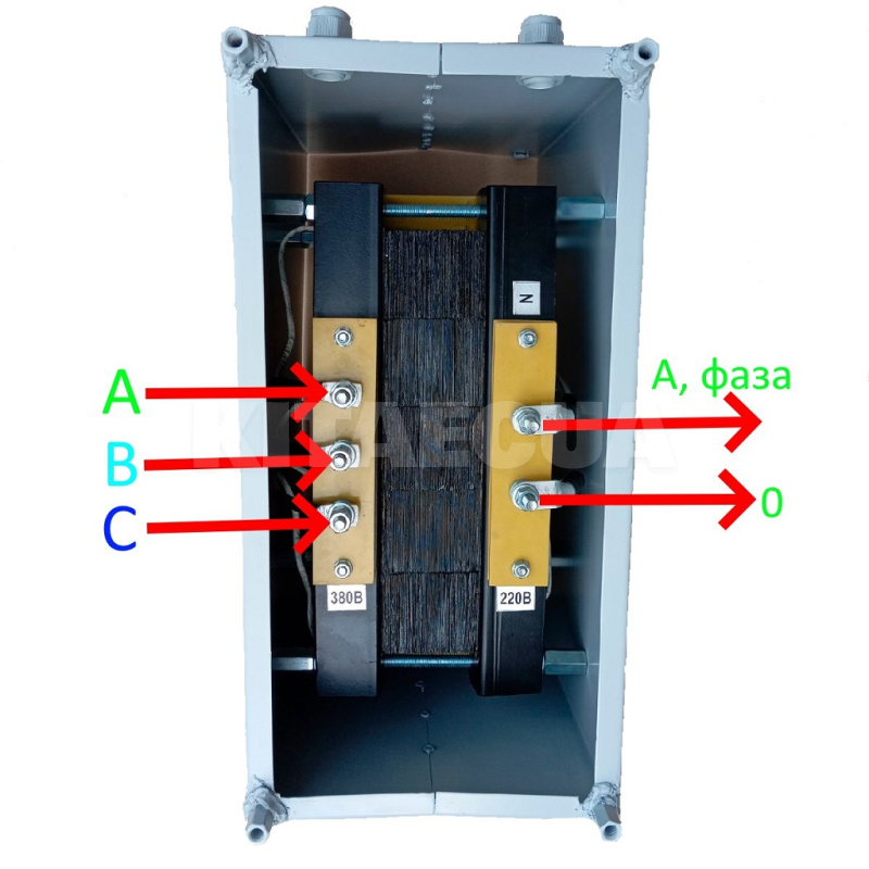 Трансформатор 380 в 220 7.5 кВт для зарядки электромобиля (с кожухом и экраном) TC (ТС-ОЗ-7,5И) - 2