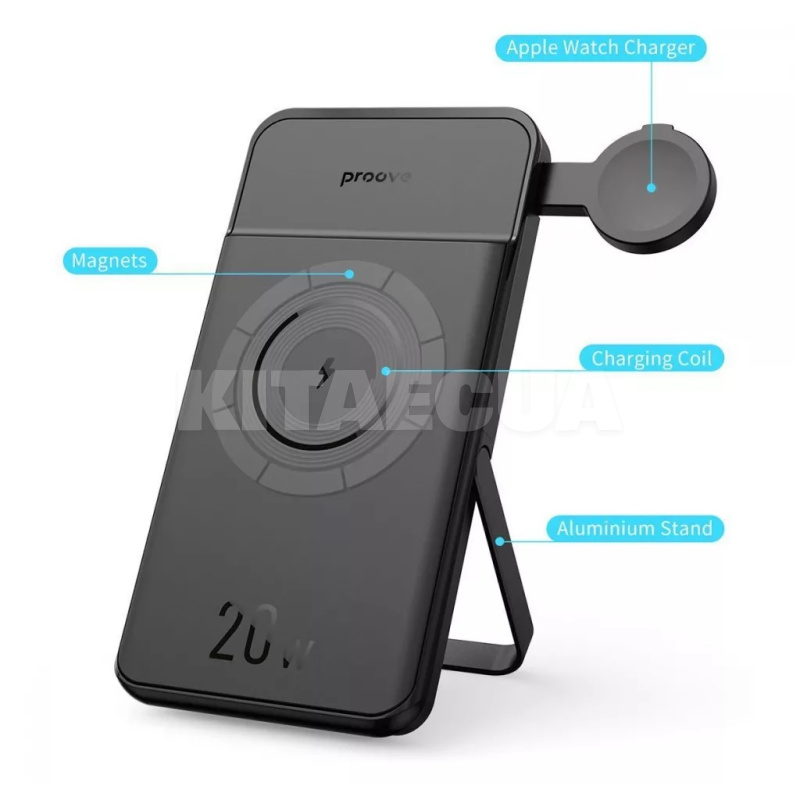 Повербанк Qi Power Stand 2in1 10000mAh 20W черный PROOVE (577320001) - 3
