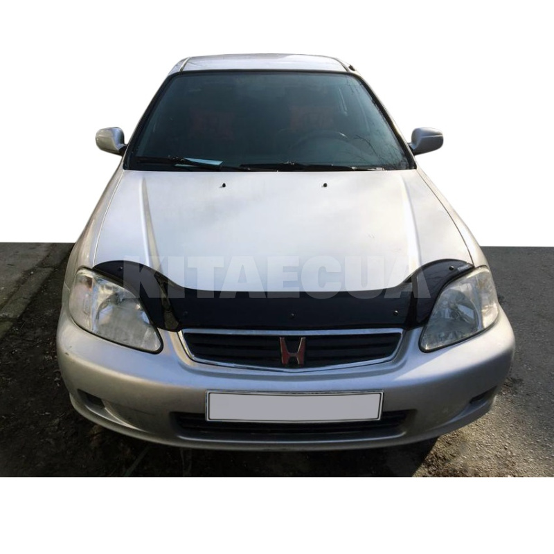 Дефлектор капота (мухобойка) на Honda Civic 6 (1998-2001) EuroCap (hdcvc953h) - 2