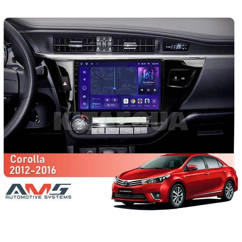 Штатная магнитола MOSS M3 4+32 ГБ 10" Toyota Corolla 11 2012-2016 (A) AMS (50905) - 2