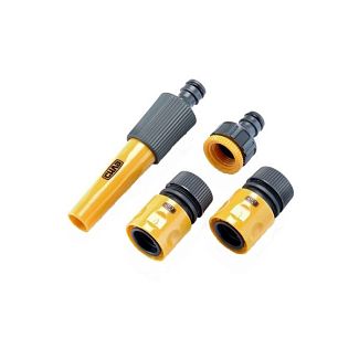 Набір для шлангу (насадка-розпилювач, конектор 3/4", аквастоп, адаптер 1/2"+3/4") СИЛА