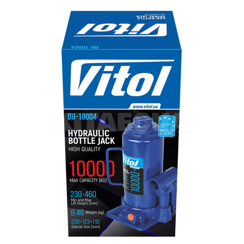 Домкрат гидравлический телескопический до 10т (230мм-460мм) VITOL (ДБ-10004-VITOL) - 4