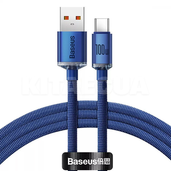 Кабель USB Type-C 100W Crystal Shine Series 2м синій BASEUS (CAJY000503)