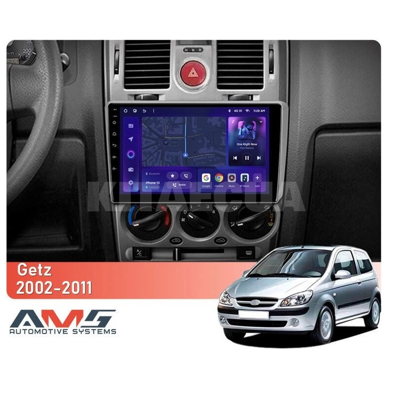 Штатна магнітола MOSS M3 4+32 ГБ 9" Hyundai Getz 1 (Left hand drive) 2002-2011 (F2) AMS (50020) - 2