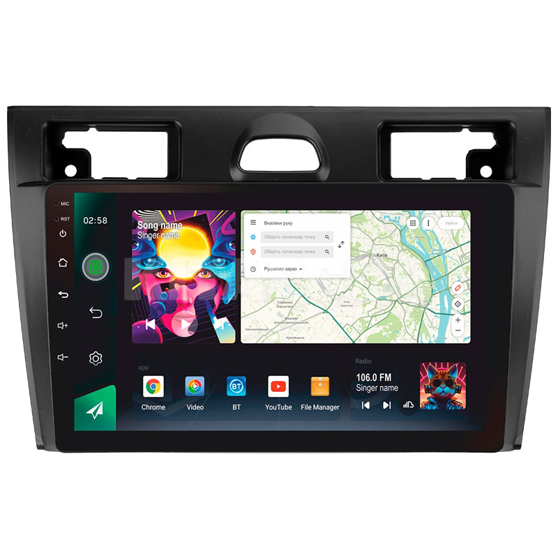 Штатная магнитола PRO 9464 4+64 Gb 9" Ford Fiesta Mk VI 5 Mk5 2002-2008 SIGMA4car (39590)