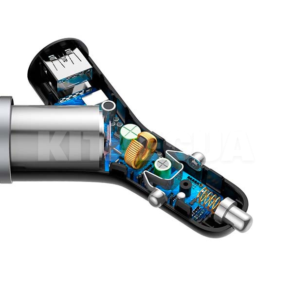 автомобільний зарядний пристрій 3.1А 2 USB+cigarette BASEUS (CCALL-YX01-BASEUS) - 4