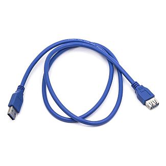 Кабель USB AF - AM 1м синий PowerPlant