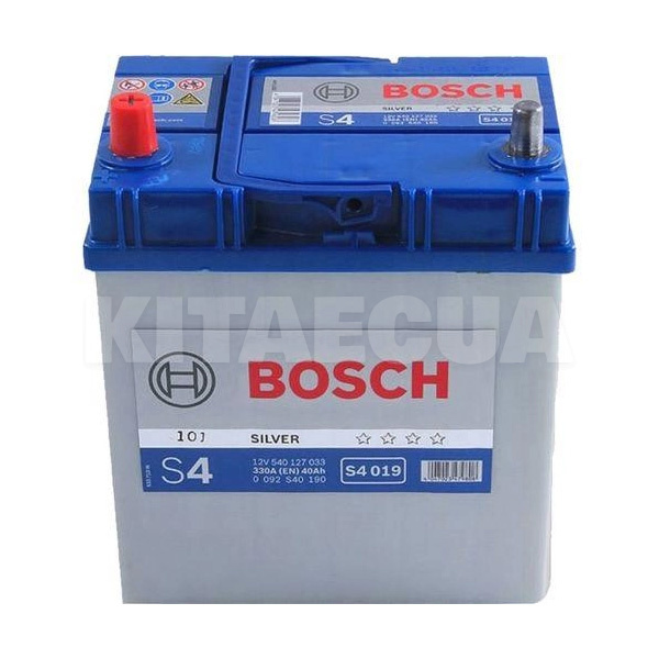 Аккумулятор автомобильный S4 019 40Ач 330А "+" слева Bosch (0 092 S40 190)