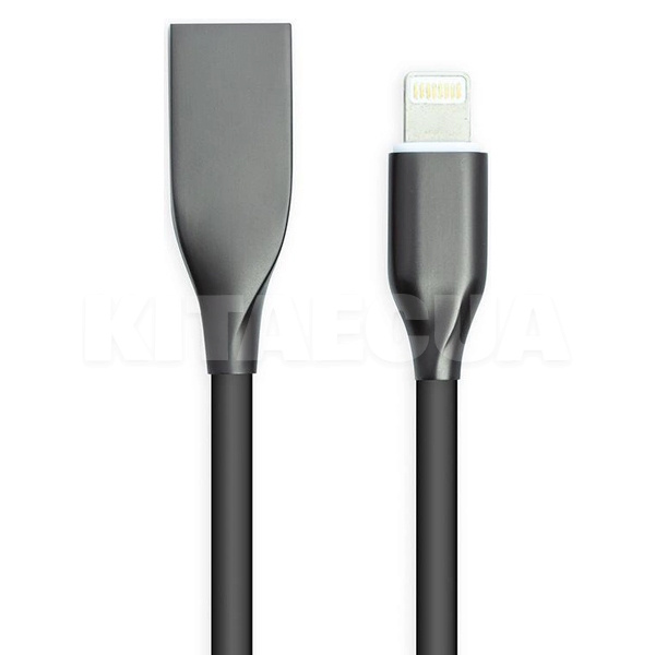Кабель USB Lightning 2.4A 2м чорний PowerPlant (CA911806)