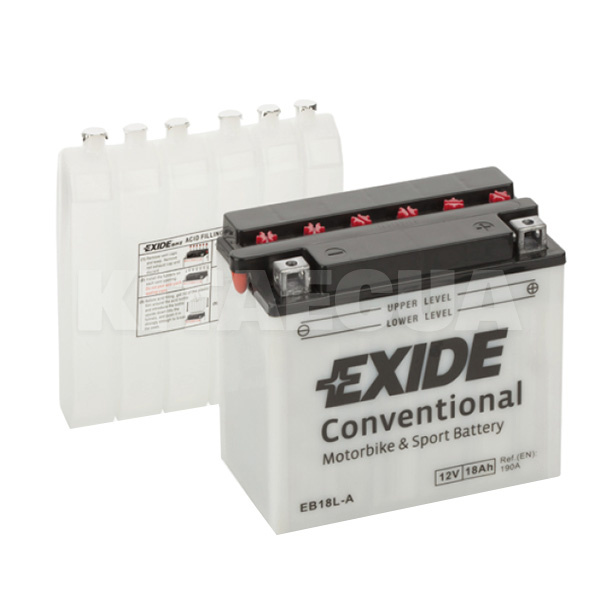 Мото акумулятор Conventional 18Ач 190А "+" справа EXIDE (EB18L-A)