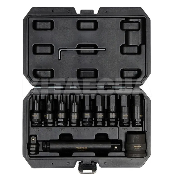 Набор бит ударных 1/2" 3/4" TORX/HEX 12 предметов YATO (YT-10655-YATO) - 2