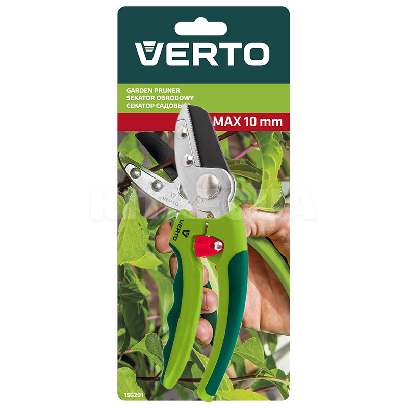 Секатор садовий з наковаленкою 10 мм VERTO (15G201) - 4
