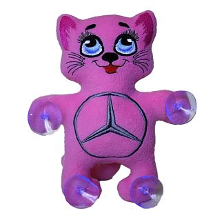 Іграшка для автомобіля рожева на присосках Кіт Саймон "Mercedes-Benz" 