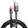 Кабель USB Type-C 3A Cafule 2м червоний/чорний BASEUS (CATKLF-C91)