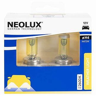 Галогенные лампы H4 60/55W 12V Weather Light комплект NEOLUX