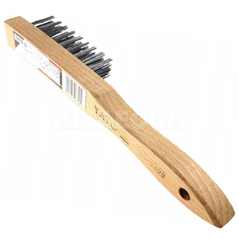 Щітка з металу 4-рядна сталева з деревяною ручкою YATO (YT-6358) - 2