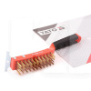 Щітка з металу 4-рядна латунна з пластиковою ручкою + Скребок YATO (YT-6345)