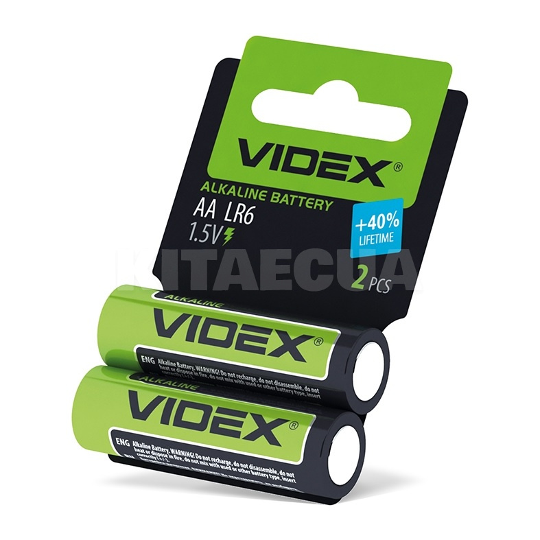 Батарейка циліндрична лужна AA 1.5 В 2 шт. SHRINK CARD VIDEX (LR6/AA 2pcs SC)