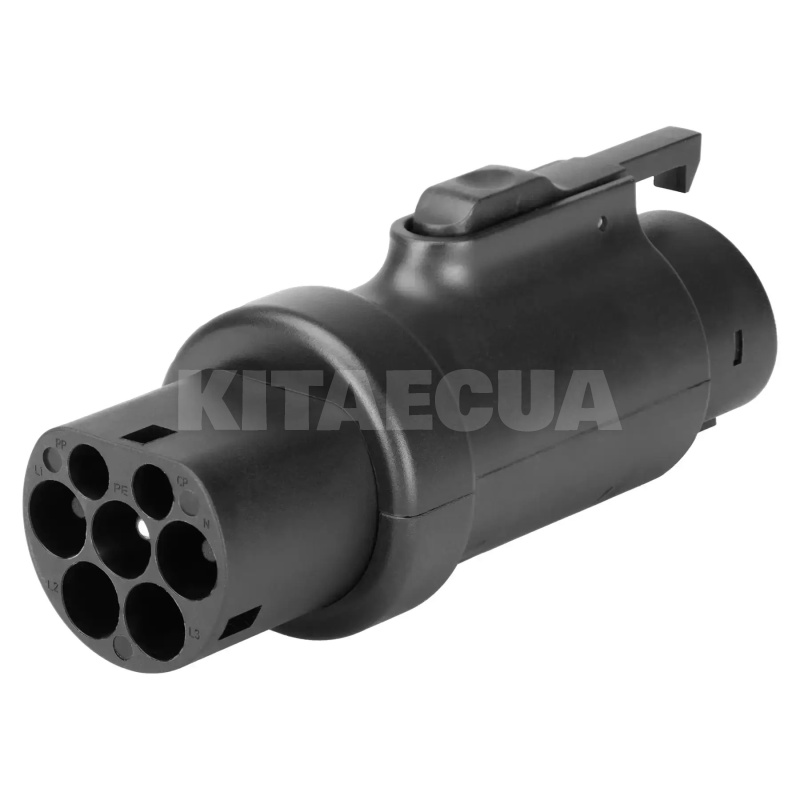 Переходник 7.4 кВт 32А 1-фаза Тype 2 (cтанция) - Тype 1 (авто) с фиксатором OLINK (АС Адаптер Type 2 - Type 1 з фіксатором) - 7