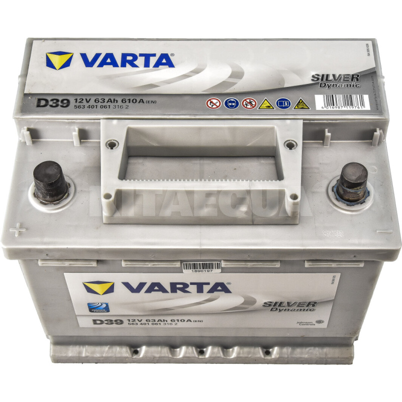 Акумулятор автомобільний 63Ач 610А "+" зліва VARTA (VT 563401SD) - 2