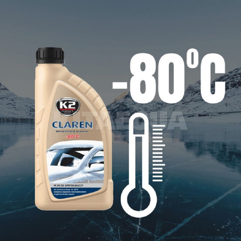 Омивач-концентрат зимовий 1л -80°C нейтральний Claren Windshield washer K2 (K611) - 2