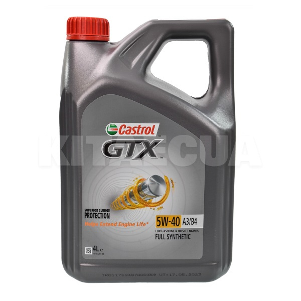 Масло моторне синтетичне 4л 5W-40 GTX A3/B4 CASTROL (UR-GTX54A3-4X4L)