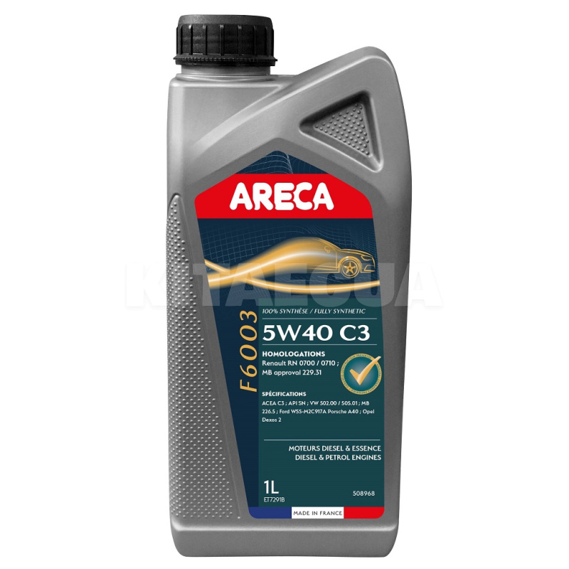 Масло моторное синтетическое 1л 5W-40 F6003 ARECA (050896)