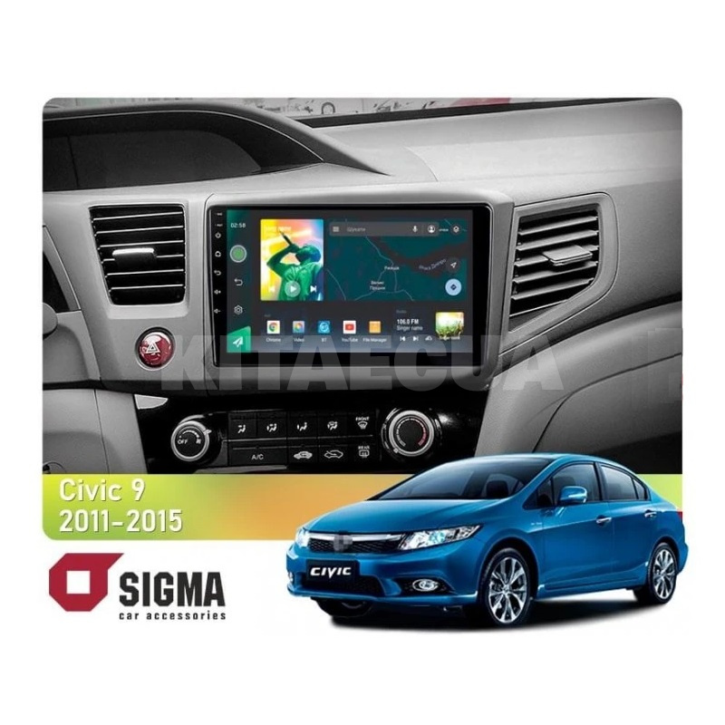Штатная магнитола X9464 4+64 ГБ 9" Honda Civic 9 FD 2011-2015 SIGMA4car (33393)