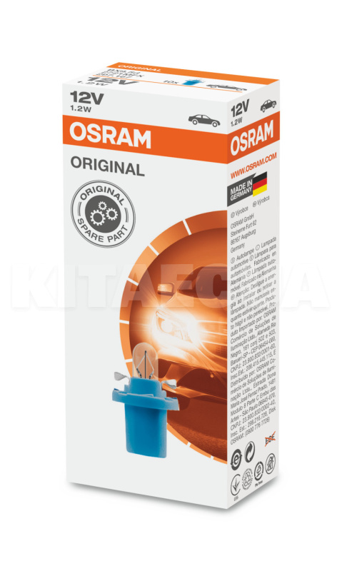 Лампа розжарювання 12V 1,2W Original light Blue Osram (OS 2721 MFX) - 2