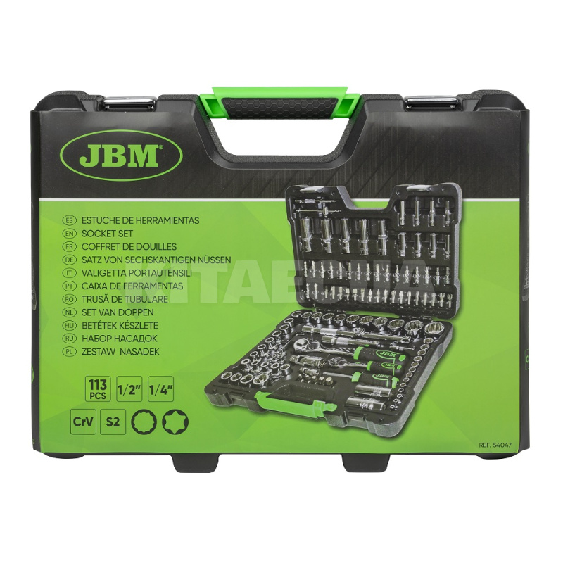 Набор инструментов профессиональный 1/2" 1/4" 113 предмета JBM (54047) - 2