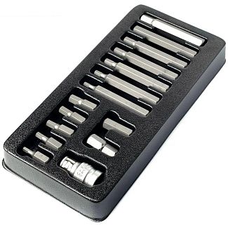 Набор бит НЕХ Н4-Н12 1/2" 15 предметов King Roy