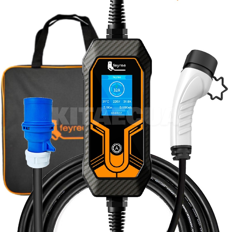 Зарядка для электромобиля Type 2 7.4 кВт 32A 1-фаза Lion King FEYREE (FY7-32-1PH-TP2-K7-C5)