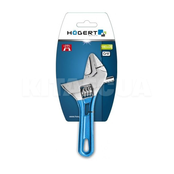 Ключ розвідний 140 мм 0-32 мм з короткою рукояткою HOGERT (HT1P562) - 2