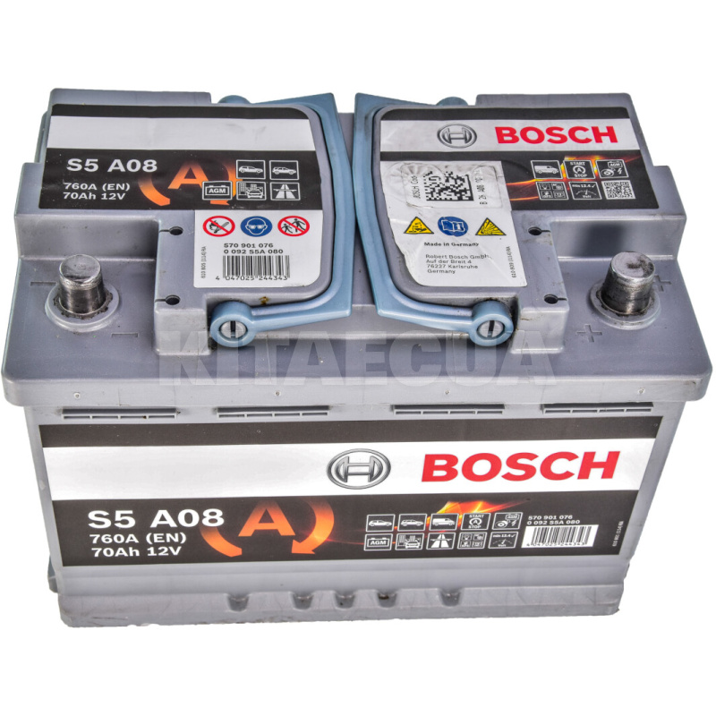 Аккумулятор автомобильный 70Ач 760А "+" справа Bosch (0092S5A080) - 2
